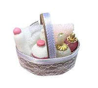 Panier de salle de bain miniature fait à la main pour maisons de poupées, vêtements en tissu robuste, accessoires de maison, usage quotidien, décoration de salle de bain