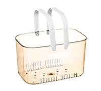 Panier de salle de bain transparent avec design de drainage pour les essentiels de douche, construction en plastique avec poignées pratiques pour un transport et un rangement faciles (orange)