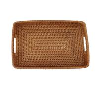 Panier de service Plate-roteur Roard Retangle grande capacité Elegant Handmade Decorative Plater de service pour les fruits Desserts Kitchen Home Decor (S)