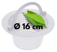 Panier de Skimmer Piscine 16cm I Panier de Rechange pour Skimmer Standard I Préfiltre de Piscine I avec poignée pour Un Retrait Facile I Résistant au Chlore