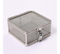 Panier de stérilisation en acier inoxydable 304 avec couvercle, plateau de désinfection pour stérilisation des instruments, idéal pour une utilisation en hôpital et en clinique