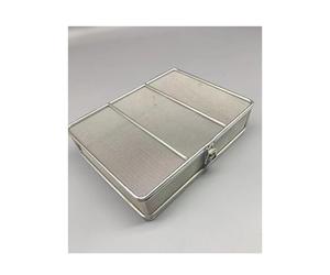 Panier de stérilisation en acier inoxydable avec couvercle, plateau perforé en maille pour l'organisation des instruments d'hôpital et de clinique