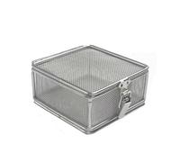 Panier de stérilisation pour Instruments chirurgicaux avec Couvercle, Plateau perforé en Maille de 1 mm pour Le Lavage des pièces, 6 x 6 x 5 cm, pour Bloc opératoire et Clinique Dentaire.