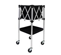 Panier de Tennis Pliable en Alliage D'aluminium avec roulettes, Contenant 150 Balles, Fermeture Éclair Portable, Chariot D'entraînement Sportif pour Salles de Sport Et Salles de Jeux