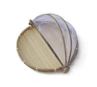 Panier De Tente Rond En Bambou Avec Couvercle Panier De Pique Nique Avec | Gaze Bambou Tissé Panier Extérieur Bug Proof Cover Circular Pour Fruit Pain Végétal Avec Protection Couverture Filet,30cm