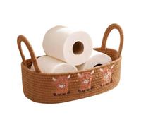 Panier de toilette décoratif en corde de coton | Panier à papier toilette avec poignée pour maison, salle de bain, appartement, cuisine, ferme, plan de travail