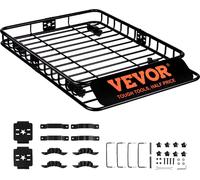 Panier de toit VEVOR Panier de toit universel 1175 x 915 x 114 mm, bac de galerie de toit 90 kg de capacité de charge de barres de rails Fret porte-bagages Noir pour le camping, les barbecues, les voy
