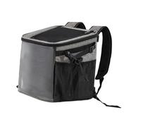 Panier de transport de vélo pour chiens et chats en tissu Oxford imperméable, design pliable, collier à boucle réglable, crochet pour éviter de sauter et de courir - Gris clair