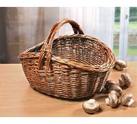 Panier de transport en osier, naturel, 40x32 cm, panier en osier, panier champignon, panier à provisions