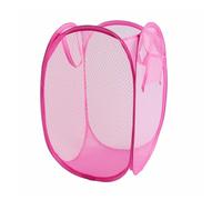 Panier de tri de Linge Sale Pliable, Cadre de Lavage, Sac de Rangement en Maille for Tissu de Salle de Bain, Seau à Linge, Pochette de Rangement(Pink)