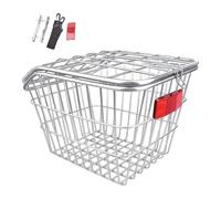 Panier de vélo arrière Panier de vélo Rangement de Mode Porte-Bagages de vélo Pratique, Panier de Support de vélo pour la randonnée VTT, avec Un Couvercle