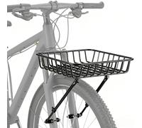 Panier de vélo avant en alliage d'aluminium, grand panier de vélo avant avec entretoises de maintien et sangles stables, porte-bagages de vélo, charge maximale de 10 kg, pour VTT, vélo de route, vélo