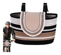 Panier De Vélo Avant, Panier Tressé En Coton Pour Guidon, Range Objets Pliable, Imperméable, Installation Facile