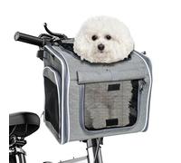 Panier de vélo avant pour chien 4 en 1 - Extensible - Panier de vélo pour chien jusqu'à 7 kg - Avec coussin, sac à dos de transport pour animaux de compagnie avec 4 portes ouvertes et 4 fenêtres en