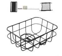 Panier de vélo en alliage d'aluminium, porte-guidon avant léger avec poche en filet, design discret pour vélos fixes et fixes, 35,6 x 25 x 13 cm (argent)