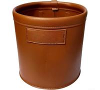 Panier de vélo en cuir, 20 x 19 x 19 cm, matériau en cuir marron avec sangles réglables pour un rangement sécurisé sur le vélo ou la trottinette pour enfants, montage avant