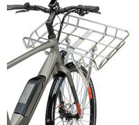 Panier de vélo en d'aluminium - Porte-bagages amovible avec filet à bagages et vis de fixation | Rangement de vélo pliable de 32 cm pour aliments, trajets et équipements de plein air |