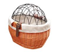 Panier De VéLo En Osier Pour Petits Chiens Et Chats, Panier Avant De Transport Pour Animaux De Compagnie Avec Couvercle En Treillis MéTallique