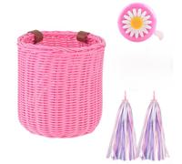 Panier de vélo en polypropylène tissé à la main pour enfants 18,5 cm | Texture tissée à la main, plastique imperméable pour canne, résistant au soleil, séchage rapide après la pluie
