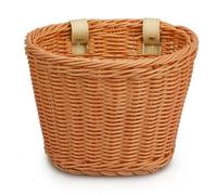 Panier de vélo en rotin tissé - Rangement de vélo imperméable amovible pour guidon avant, idéal pour une utilisation sur les sacoches