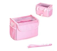 Panier de vélo en tissu imperméable avec bandoulière amovible, sac de guidon pour tricycle, draisienne ou scooter (rose)