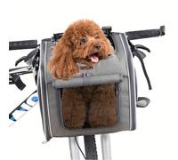 Panier de vélo extensible pour chien, sac à dos souple pour animaux de compagnie avec 4 ouvertures, panier à fixer au guidon, 4 fenêtres en filet pour petits chiens, chats et chiots, utilisable égalem