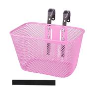 Panier de vélo - Panier de guidon de vélo, noir/marron, 33 x 22,9 x 20,3 cm, fixation de vélo résistante aux intempéries, cadre en osier ou en acier, support à dégagement rapide |