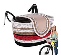 Panier de vélo - Panier de vélo avant - Panier de vélo pour enfant - Paniers tissés élégants pour l'organisation - Sangles réglables
