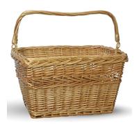 Panier de vélo panier rectangulaire en osier naturel avec poignée tressée