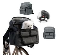Panier de Vélo, Panier vélo Pliant 37 x 27 x 40 cm, Sac Dos pour Chien Chat avec Poches, Panier de Vélo Détachable Cycle, pour Animaux de Compagnie, Shopping, Camping et Plein Air, Maximum 5kg