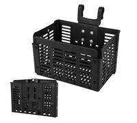 Panier de vélo portable pliable sur le devant - Boîte de rangement en polypropylène de 31,4 cm, étanche et résistant à la rouille | Sac fourre-tout universel pour homme et femme Commutin quotidien