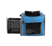 Panier de vélo pour Chien, Coque Souple Extensible, étanche, 4 Portes, 4 fenêtres en, Sac à Dos de Transport pour Animaux de Compagnie, pour Petits Chiens (Bleue)