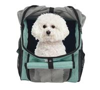 Panier de vélo pour chien - Panier avant - Pliable et respirant - Jusqu'à 7,5 kg - Sac de voyage pour chats et chiens (bleu)