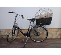 Panier de vélo pour Chien XXL avec Housse en Tissu à l'intérieur et Grille - Panier de Transport pour Chien
