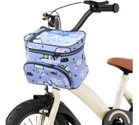 Panier De Vélo Pour Enfant Avant Et Sacoche De Vélo Pour Enfant-18 X 22 X 18 Cm-Sac En Tissu Avec Compartiments Zippés-Design Lapin Avec Imprimé Animal-Crochet De Montage Rapide-Universel