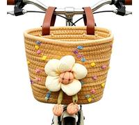 Panier De Vélo pour Panier en Corde De Coton Tissé Main, Décoration Fleur