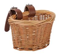 Panier de vélo tissé avant - Panier de rangement en rotin pour vélo - Réglable pour enfants - Poche de rangement pour nourriture, fleurs, jouets, livres, épicerie