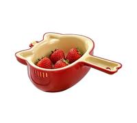 Panier De Vidange De Cuisine - Passoire Double Couche En Forme De Chat, Bol À Poignée Ergonomique | Passoire De Lavage De Fruits Et Légumes, Récipient Égouttoir Alimentaire Pour Fraises, Tomates, Rais