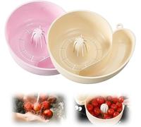 Panier de vidange d'escargots, bols de fileur de lave-baies, bol avec passoire, dispositif de nettoyage de cuisine portable. Pink + beige blanc