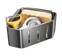 Panier de vidange d'évier de cuisine - Organiseur de rangement à ventouse en métal | Support d'angle pour évier de cuisine - pour sécher l'éponge, la brosse, le chiffon de nettoyage, le savon, la