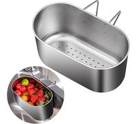 Panier de vidange d'évier en acier inoxydable, panier de vidange d'évier de cuisine, panier multifonction pour évier de cuisine, panier récupérateur de nourriture, filtre à déchets, lavage des fruits