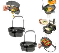 Panier de vidange d'évier suspendu, filtre collecteur de déchets d'évier de cuisine amovible, panier de filtre suspendu pour robinet autonettoyant, support de rangement multifonctionnel pour robinet