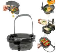 Panier de vidange d'évier suspendu, filtre collecteur de déchets d'évier de cuisine amovible, panier de filtre suspendu pour robinet autonettoyant, support de rangement multifonctionnel pour robinet