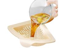 Panier de vidange magnétique - Passoire triangulaire sans perçage | Porte-éponge de cuisine dévissable en bas et collecteur de déchets alimentaires | Passoire d'angle pour laver les pâtes, PP 17,5 x
