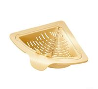 Panier de vidange magnétique triangulaire pour évier, filtre d'angle avec installation sans perforation, récupérateur de particules alimentaires ABS peu encombrant (beige)