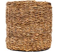 Panier décoratif Ido - Ø42 cm x H36 cm - Grand panier d'algues marines - Panier de rangement naturel pour plantes, linge & décoration - style boho - tressé à la main