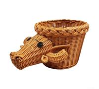 Panier décoratif tissé aspect rotin pour ranger des fruits, des jouets, des couvertures, des serviettes et d'autres éléments essentiels de la vie (Cow2)