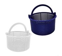 Panier d'écumoire compatible avec les skimmers automatiques SPX1096CA B-168, collecteur de débris en plastique de 14 x 7,6 cm, filet d'écumoire automatique de piscine (bleu + blanc)