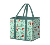 Panier d'épicerie pliable avec sac de rangement non tissé de grande capacité avec fond renforcé pour supermarché pique-nique récipient de rangement non tissé