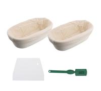 Panier D'éPreuvage Banneton - Panier de Boulangerie de Pain au Levain Artisanal, Grattoir / Coupe-Pâte et Doublure en Tissu